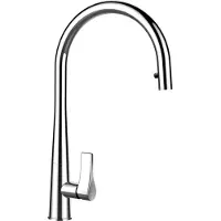 Schock armatuur GOTA, chroom, met uitloop aan de zijkant / Éénhendelmengkraan / Designarmatuur