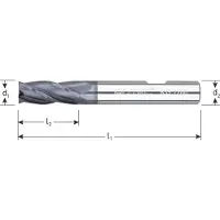 Rotec VHM vingerfrees, 'Silver-Line', lang, TiAlN, ø6