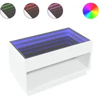 vidaXL Salontafel met Infinity LED 90x50x50 cm wit