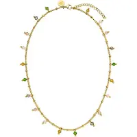 Purelei Ketting 'Boho' geel / goud / groen / transparant