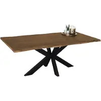 Lizzely Garden & Living Eettafel boomstam mangohout 200cm Indiana industriële duurzaam boomstamtafel mango