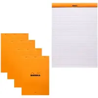 Exacompta Notitieblok - Schrijfblok - N18 - Gelijnd - A4 - 80g - Oranje - 80 vel - 5 stuks