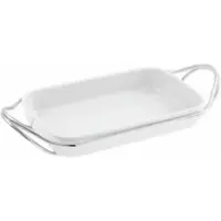 Sambonet Serveerschaal New Living Holder W/Rectang. Porcelain 41 x 27 cm