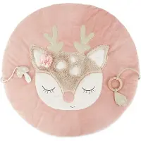 Bieco Kruipdeken voor baby's, diameter 70 cm, reemotief activiteitendeken, kruipdeken voor baby's, geschikt voor babyspeelboog, pluche speelmat voor speeltrapeze