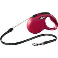 Flexi rollijn classic cord rood S 5 mtr