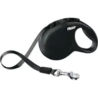 Flexi voor hond rollijn voor classic tape zwart Xs 3mtr