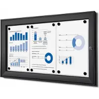 SHOWDOWN Vitrine Magnetisch 74,1 (B) x 38,8 (H) cm Zwart 3 x A4