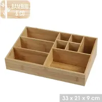 Kärkkäinen Make-up/pennen sorteer organizer - 9-vaks bakje - 33 x 21 cm - bamboe - Make-up dozen