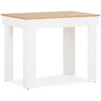 Homestyle4u Eettafel, wit, eikenhout, voor de eetkamer of keuken, afmetingen 90x60 cm