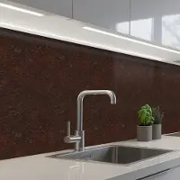 KitchenYeah Keuken achterwand 400x60 cm - Spatscherm zelfklevend Donkerbruin - Muur - Roest print - Muurbeschermer - Spatwand fornuis