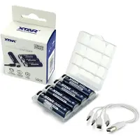 XTAR USB-C Oplaadbare AA 1,5V Li-ion Batterijen (4 stuks, 2450 mAh, 4100 mWh)