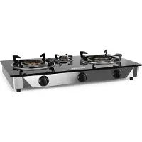 Orbegozo FO 3520, zwart, roestvrij staal, werkblad, gas, 3 zones, 3 zones, standaard