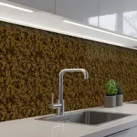 KitchenYeah Keuken achterwand 350x60 cm - Spatscherm zelfklevend Bruin - Vlekken - Graniet print - Muurbeschermer - Spatwand fornuis