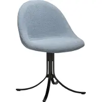 Ebuy24 Dolo Dan-Form eetkamerstoel draaivoet bouclé blauw.