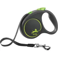 Flexi rollijn black design tape groen S 5 mtr tot 15 kg