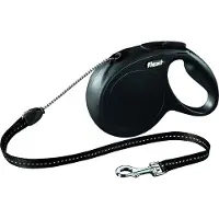 Flexi - New Classic - M - 8m Leash Cord - Black - Max 20Kg
