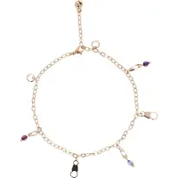 Gaya Voetsieraden lichtblauw / rose-goud / lila