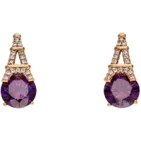 Gaya Oorbellen rose-goud / aubergine