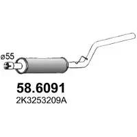 ASSO 58.6091 Uitlaat middendemper