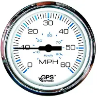 Faria Gps 60mph Speedometer Zilver 101.6 mm