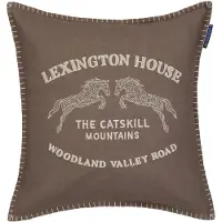 Lexington Catskills Logo Kussenhoes 50x50 Cm Bruin - Decoratieve kussens & hoezen Katoen Brown - 12534104-7912-SH25