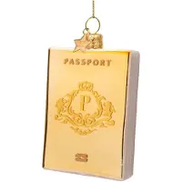 Vondels Kerstornament Glass Shiny Gold Passport 11 cm