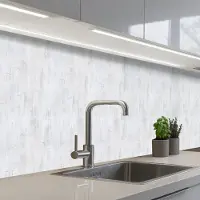 KitchenYeah Keuken achterwand 500x60 cm - Spatscherm zelfklevend Muur - Geverfd - Wit - Onafgewerkt - Muurbeschermer - Spatwand fornuis