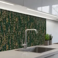 KitchenYeah Keuken achterwand 80x60 cm - Spatscherm zelfklevend Groen - Bruin - Vlekken - Roest print - Muurbeschermer - Spatwand fornuis