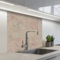 KitchenYeah Keuken achterwand 80x80 cm - Spatscherm zelfklevend Muur - Roze - Beige - Oud - Muurbeschermer - Spatwand fornuis