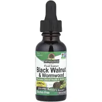 Natures Answer Zwarte Walnoot & Alsem | 2.000mg | Vegan, Non-GMO, Glutenvrij & Alcoholvrij | Bevordert Darmfunctie | 1 Oz (2 Pack)