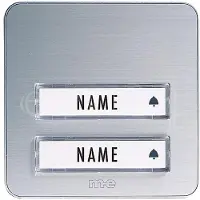 M-E Modern-Electronics KTA-2 A/S Belplaat Met naambord 2-voudig Zilver 12 V/1 A