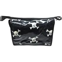 Vagabond - Toilettas - Boxy Holdall - "Jolly Roger" - Afwasbaar - Gelamineerd Katoen - afmeting 26 x 14 x 19 cm.