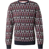Lindbergh Trui 'Christmas' donkerblauw / donkerrood / wit
