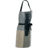 Kela Keuken keukenschort Tabea 80 x 67 cm katoen taupe/grijs