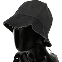 Costume National Dames Zwarte Gewassen Brede Rand Buiten Bucket Hat