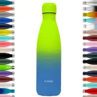 FLASKE Original Drinkfles 500 ml - Geïsoleerde RVS Waterfles - BPA-vrij - 12u Warm & 24u Koud - Geschikt als Thermosfles en Thermoskan - Water Bottle Stainless Steel - Gradient Lagoon