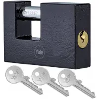 Yale Y113BL/90/119/1 Hangslot - Gietijzer, Zwart, Cilinder