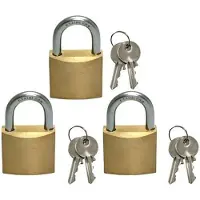 Goldenship Marine Padlock 3 Units Goud 30 mm