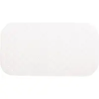 MSV Douche/bad anti-slip mat badkamer - rubber - wit - 36 x 65 cm - Badmatjes