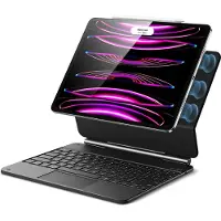 ESR Toetsenbord Hoes Geschikt voor Apple iPad Air 13 (2024/2025) / Pro 12.9 (2022/2021/2020/2018) - Rebound Magnetic Keyboard Book Case - Zwart