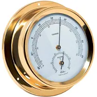 Fischer Range 100 Thermometer&hygrometer Goud 125 mm