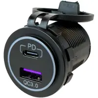 Seadog Line Dual Usb Power Socket With Light 6a Zilver 36.51 x 38.1 mm