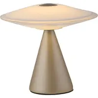 Paul Neuhaus LED-tafellamp Elipsa, dimbaar, wit / opaal, Woon-/ Eetkamer, Glas, LED tafellamp