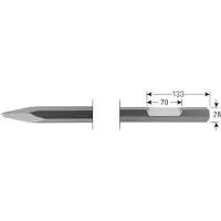 Rotec 6-kant Puntbeitel 400mm 6-kant ø28,0 met uitsparing - 2156005