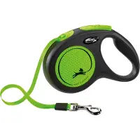 Flexi rollijn new classic neon tape zwart/groen M 5 mtr tot 25 kg