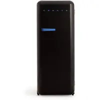 Create - Koelkast in retrostijl - Zwart - Handvat Kobaltblauw - FRIDGE RETRO 281L
