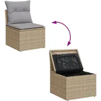 vidaXL Tuinbank Set 9 st 8-Aantal zitplaatsen Beige en Lichtgrijs