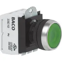 Baco BAL21AH20L L21AH20L Druktoets Kunststof frontring, Verchroomd Groen 1 stuk(s)