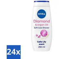 Nivea 24 x - Diamond Touch Douchegel - Sensuele Leliegeur - 250 ml - Douchegel - Diamantpoeder - Witte Aronskelk - Hydratatie - Luxe Douchegel