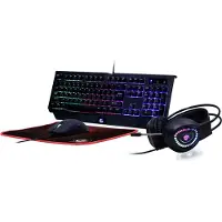 GMB Gaming Gembird GGS-UMGL4-01 toetsenbord inclusief muis, headset en muismat, USB QWERTY Zwart